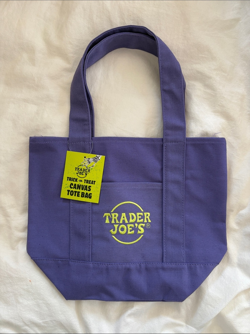 Trader Joe's Purple Canvas Tote Bag